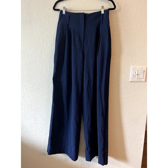 Diane Von Furstenberg Wide Leg Navy Blue Trousers Size 6 - Picture 3 of 6